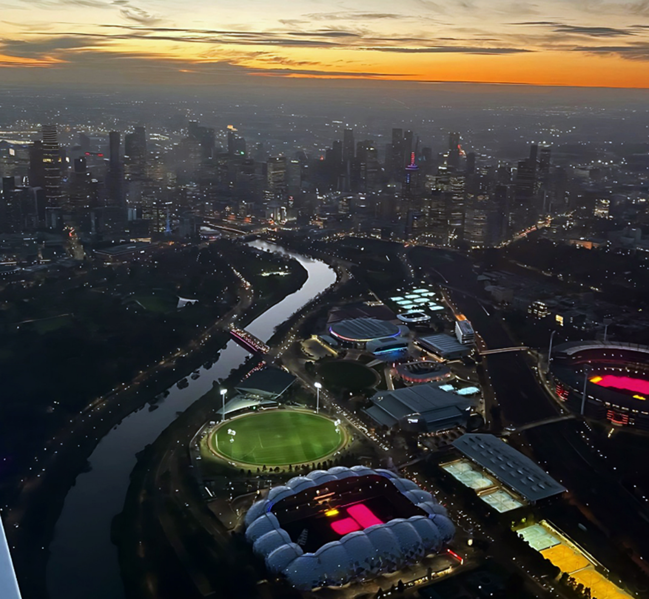 twilight melbourne city scenic flight tour